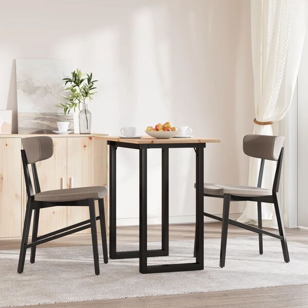vidaXL Dining Table O-Frame 80x50x75 cm Solid Wood Pine and Steel