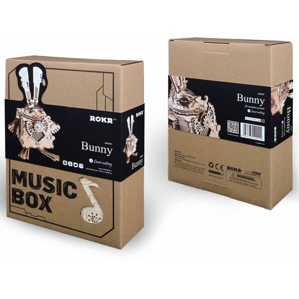 Robotime DIY Music Box Model Kit Steampunk Bunny