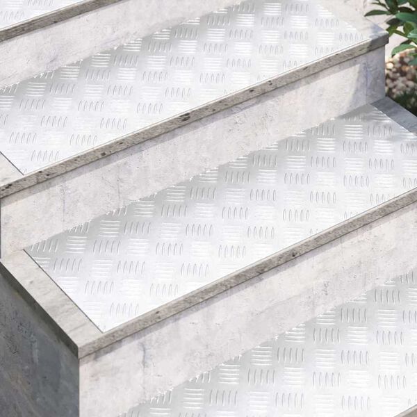 vidaXL Stair Tread Rectangular 2 pcs Silver 90 x 30 cm Aluminium