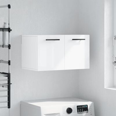 vidaXL Wall Cabinet High Gloss White 60x36.5x35 cm Engineered Wood