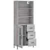 vidaXL Highboard Grey Sonoma 69.5x34x180 cm Engineered Wood