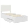 vidaXL Bed Frame White and Silver 75 x 190 cm Engineered Wood