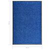 vidaXL Doormat Washable Blue 60x90 cm
