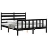 vidaXL Bed Frame without Mattress Black King Size Solid Wood Pine