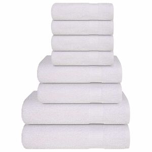 vidaXL 8 Piece Towel Set "FROGN" White 100% Cotton