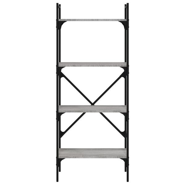 vidaXL Bookcase 4-Tier Grey Sonoma 56x31.5x138.5 cm Engineered Wood