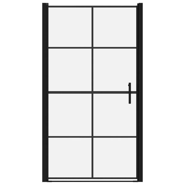 vidaXL Shower Doors Tempered Glass 100x178 cm Black