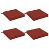 vidaXL Seat Cushions SOEST 4 pcs 100% Polyester Red 50 x 50 x 7 cm