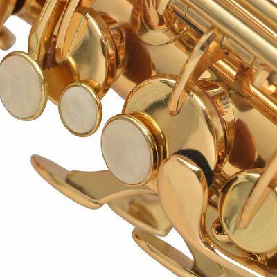 vidaXL Alto Saxophone Yellow Brass with Gold Lacquer Eb