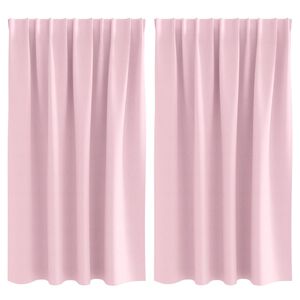 vidaXL Blackout Curtains with Rings 2 pcs Baby Pink 140 x 140 cm