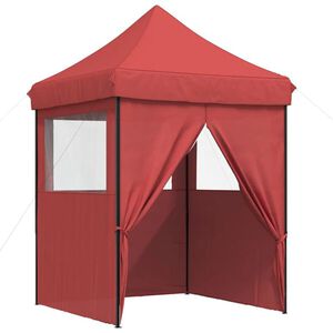 vidaXL Foldable Party Tent Pop-Up with 4 Sidewalls Burgundy