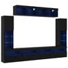 vidaXL TV Cabinet Set 6 pcs Black oak Engineered wood