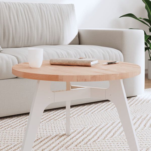vidaXL Table Top &Oslash;60x2.5 cm Round Solid Wood Beech