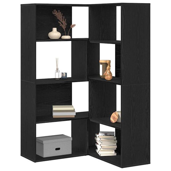 vidaXL Book Cabinet 2 pcs Black Oak 85 x 85 x 140 cm
