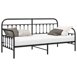 vidaXL Daybed Frame Black 90 x 200 cm Powder-Coated Steel