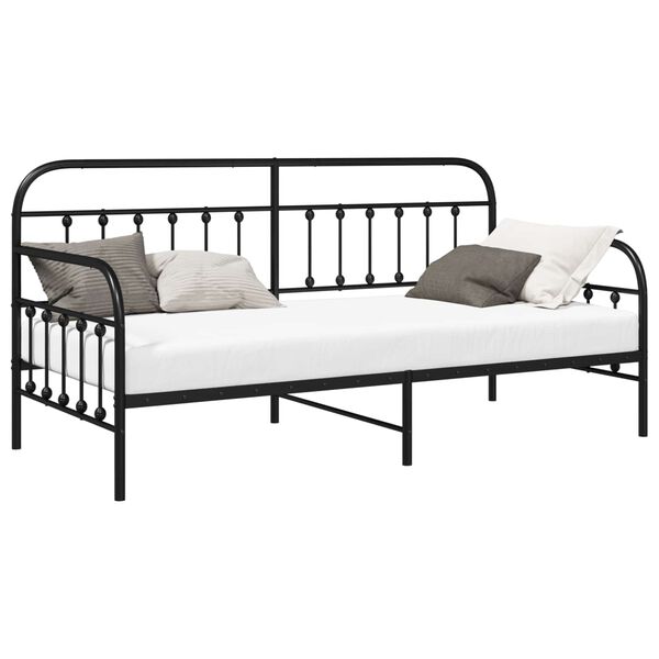 vidaXL Daybed Frame Black 90 x 200 cm Powder-Coated Steel
