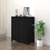 vidaXL Sideboard Black 70x35x80 cm Solid Wood Pine