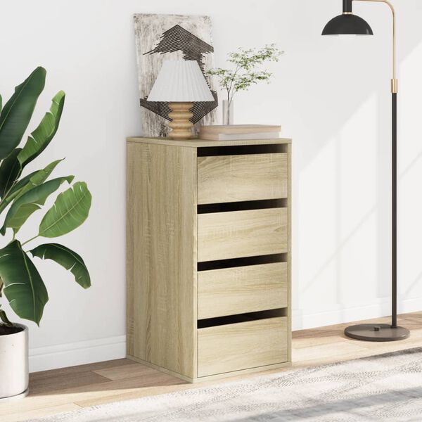 vidaXL Corner Chest of Drawers Sonoma Oak 40x41x76 cm Engineered Wood