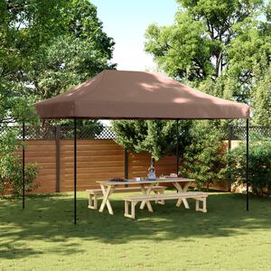 vidaXL Party Tent Brown with Black Frame Oxford Fabric