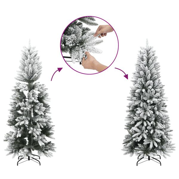 vidaXL Artificial Christmas Tree 300 LEDs and Flocked Snow 240 cm