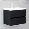 vidaXL 2 Piece Bathroom Furniture Set Black Engineered Wood