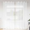 vidaXL Voile Curtain with Curtains 2 pcs White 245 x 140 cm Polyester
