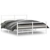 vidaXL Metal Bed Frame without Mattress with Footboard White 150x200cm