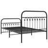 vidaXL Metal Bed Frame without Mattress with Footboard Black 100x200cm