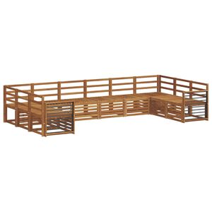 vidaXL Outdoor Sofa Set 10 pcs Natural