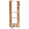 vidaXL Book Cabinet 56x28x163 cm Solid Rough Mango Wood