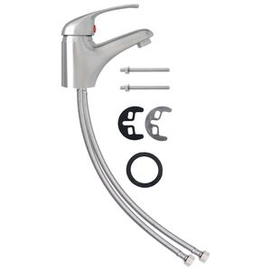 vidaXL Basin Mixer Tap Silver 13x10 cm