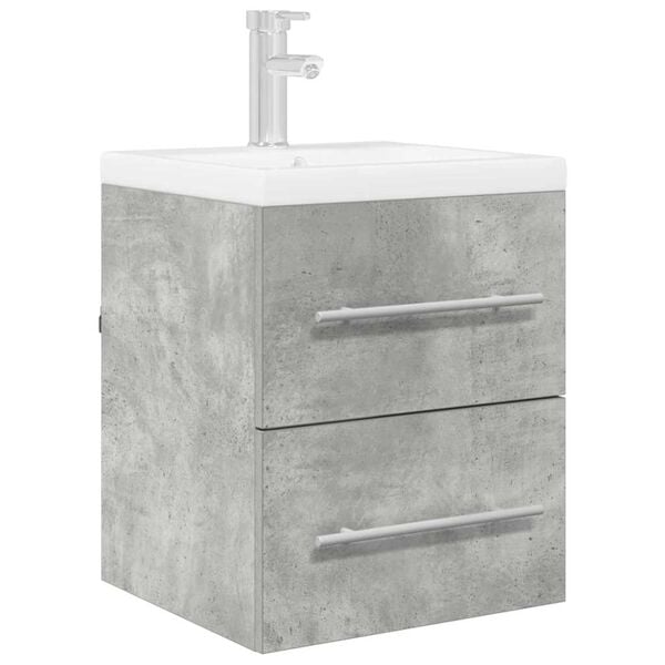 vidaXL Sink cabinet Concrete Grey 38.5 x 41 x 48 cm Engineered Wood