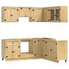 vidaXL Cabinet with Shelf SKI 8 pcs Honey Brown Solid Pine Wood