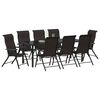 vidaXL Garden Dining Set 9 pcs Black Coffee Powder-Coated Steel