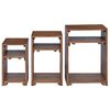 vidaXL Accent Table with Shelf 3 pcs Brown Solid Mahogany Wood