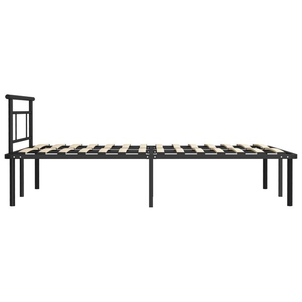vidaXL Bed Frame without Mattress Black Metal 120x200cm