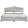 vidaXL Bed Frame with Drawer Grey Sonoma 200 x 200 cm Engineered Wood