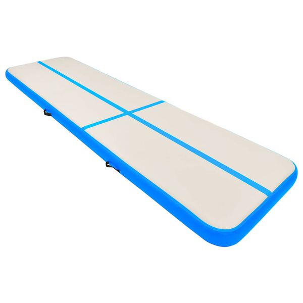 vidaXL Inflatable Gymnastics Mat with Pump 800x100x20 cm PVC Blue