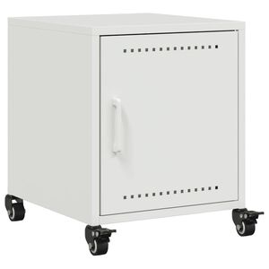 vidaXL Bedside Cabinet White 36x39x43,5 cm Steel