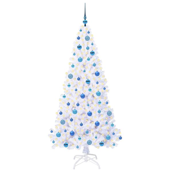 vidaXL Artificial Christmas Tree with Stand White 180 cm PVC and Steel