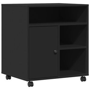 vidaXL Printer Stand with Wheels Black 60x50x67 cm