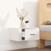 vidaXL Wall-mounted Bedside Cabinet High Gloss White 50x36x25 cm