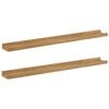 vidaXL Wall Shelf with Shelf 2 pcs Brown 80 x 9 x 3 cm Engineered Wood