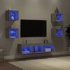 vidaXL 7 Piece TV Wall Units with LED Grey Sonoma Engineered Wood