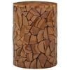vidaXL Mosaic Stool Brown Solid Teak Wood