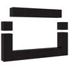 vidaXL TV Cabinet Set Wall-mounted 8 pcs Black Oak Engineered Wood