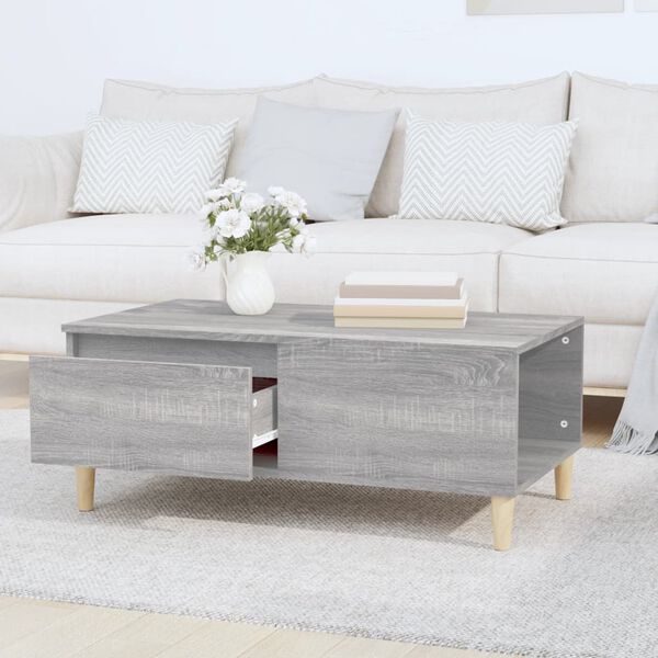 vidaXL Coffee Table Grey Sonoma 90x50x36.5 cm Engineered Wood