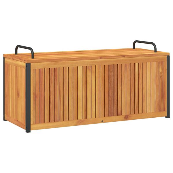 vidaXL Outdoor Cushion Box 110x45x42/53 cm Solid Wood Acacia and Steel