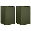 vidaXL Garden Planter 2 pcs Olive Green 40 x 40 x 50 cm