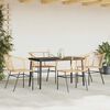 vidaXL 5 Piece Garden Dining Set Brown Poly Rattan Glass
